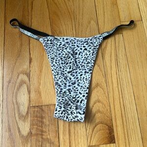 Black and White Leopard Print Thong Panty